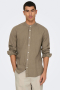 ONLY & SONS Caiden LS Linen Mao Shirt Fossil