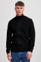 Solid Valencia Knit Full  Zip Black