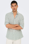 ONLY & SONS Caiden LS Stripe Linen Shirt Sea Spray